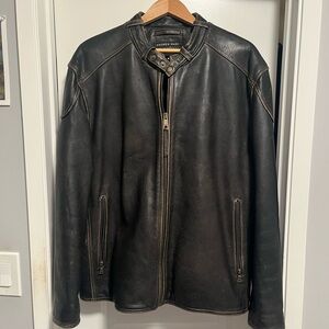 Andrew Marc Black Leather Motorcycle Jacket